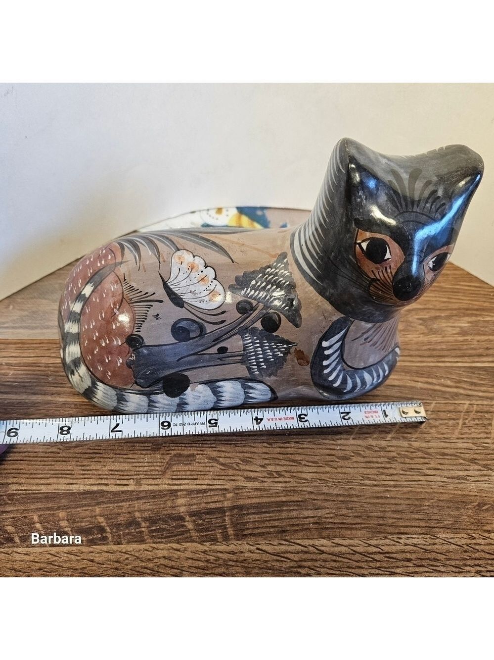 Vintage 50s Mexican Handpainted Decorative Ceramic Pottery Tonala Cat - Picture 11 of 11